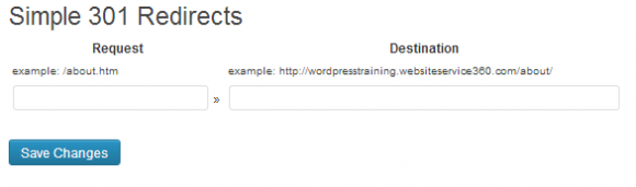 Simple 301 redirects WordPress